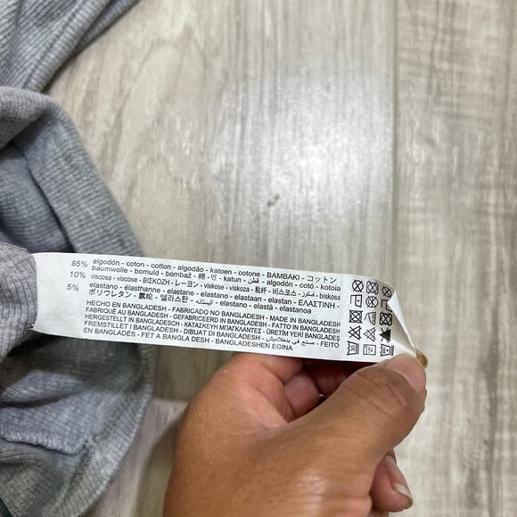 Zara Grey Ribbed Sleeveless Turtleneck Crop Top Size M - Picture 7 of 7